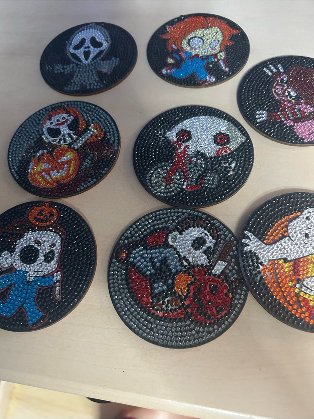Diamond Painting Halloween Sequin Skull Coasters - Halloween villain coasters